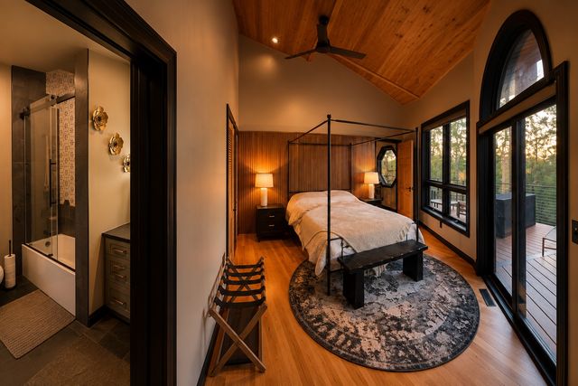 Canopy Suite under the vaulted cedar ceiling